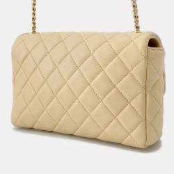 Pre Owned Chanel Turnlock CC Lambskin Chain Shoulder Bag