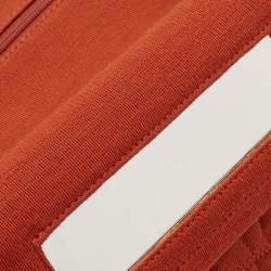 Pre Owned Chanel Orange Quilted Jersey Classic 225 Reissue 2.55 Flap Bag