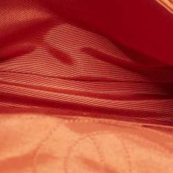 Pre Owned Chanel Orange Quilted Jersey Classic 225 Reissue 2.55 Flap Bag