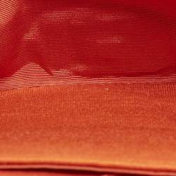 Pre Owned Chanel Orange Quilted Jersey Classic 225 Reissue 2.55 Flap Bag