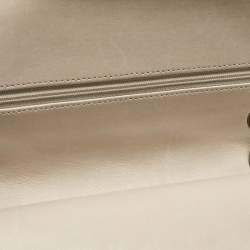 Pre Owned Chanel Beige Quilted Leather Medium Classic Double Flap Bag