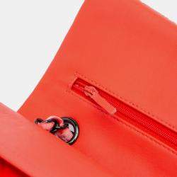 Pre Owned Chanel Red Medium Classic Velvet Double Flap