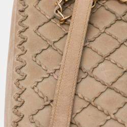 Pre Owned Chanel Brown Calfskin Stitched Motif Flap