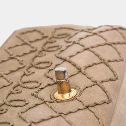 Pre Owned Chanel Brown Calfskin Stitched Motif Flap
