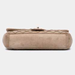 Pre Owned Chanel Brown Calfskin Stitched Motif Flap