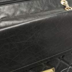 Pre Owned Chanel Black Quilted Aged Leather Classic 227 Reissue 2.55 Flap Bag