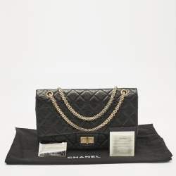 Pre Owned Chanel Black Quilted Aged Leather Classic 227 Reissue 2.55 Flap Bag