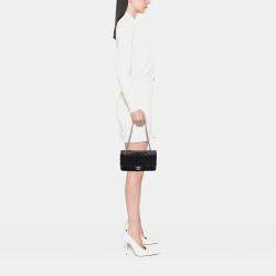 Pre Owned Chanel Black Medium Classic Washed Lambskin Bijoux Chain Double Flap