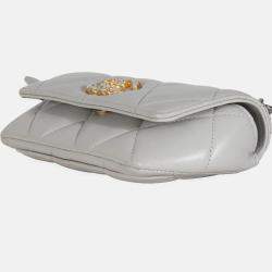 Pre Owned Chanel Grey Quilted Lambskin Chanel 19 Sunglasses Case With Chain