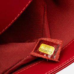 Pre Owned Chanel Red Old Medium Quilted Lambskin Boy Flap