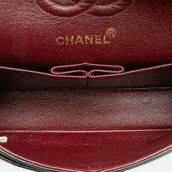 Pre Owned Chanel Black Small Classic Lambskin Double Flap