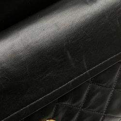 Pre Owned Chanel Black Small Classic Lambskin Double Flap