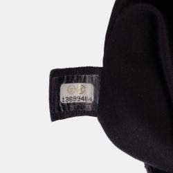 Pre Owned Chanel Black Mini Patent Lace Kiss Lock Flap Double Bag