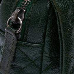 Pre Owned Chanel Green Medium Quilted Iridescent Caviar Easy Flap