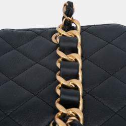 Pre Owned Chanel Black Small CC Lambskin Vanity Case