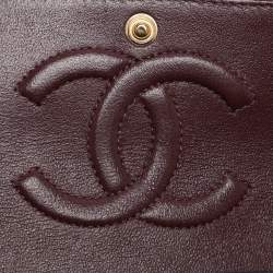 Pre Owned Chanel Black Quilted Caviar Leather Medium Classic Double Flap Bag
