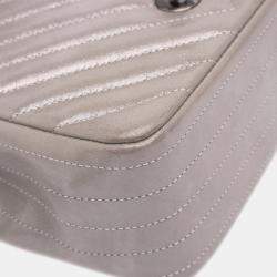 Pre Owned Chanel Brown Mini Square Classic Chevron Iridescent Calfskin Single Flap