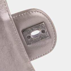 Pre Owned Chanel Brown Mini Square Classic Chevron Iridescent Calfskin Single Flap