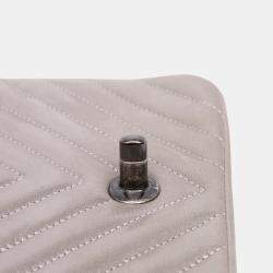 Pre Owned Chanel Brown Mini Square Classic Chevron Iridescent Calfskin Single Flap