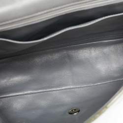 Pre Owned Chanel Green Quilted Patent Leather Jumbo Classic Single Flap Bag