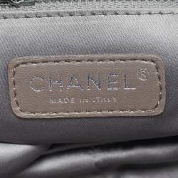 Pre Owned Chanel Grey Leather XL Classic Twisted Flap Bag