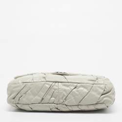 Pre Owned Chanel Grey Leather XL Classic Twisted Flap Bag