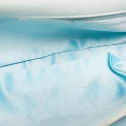 Pre Owned Chanel Aqua Blue Snakeskin Medium Ultra Stitch Classic Single Flap Bag