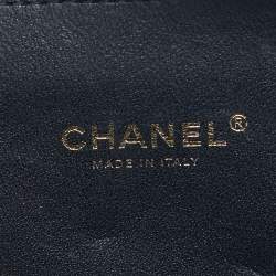 Pre Owned Chanel Black Quilted Caviar Leather Small CC Filigree Vanity Case Bag