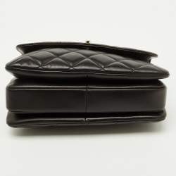 Pre Owned Chanel Black Quilted Leather Small Trendy CC Top Handle Bag