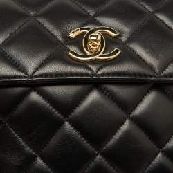 Pre Owned Chanel Black Quilted Leather Small Trendy CC Top Handle Bag