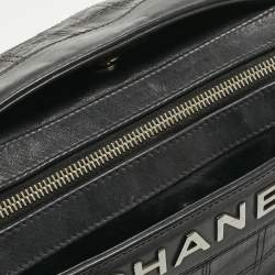 Pre Owned Chanel Black Cube Quilted Leather LAX Accordion Bag