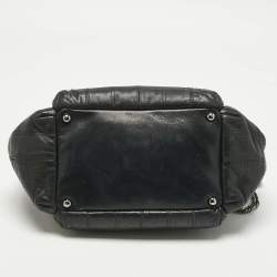 Pre Owned Chanel Black Cube Quilted Leather LAX Accordion Bag