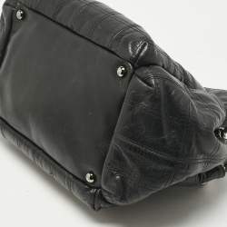 Pre Owned Chanel Black Cube Quilted Leather LAX Accordion Bag