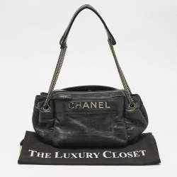 Pre Owned Chanel Black Cube Quilted Leather LAX Accordion Bag