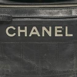 Pre Owned Chanel Black Cube Quilted Leather LAX Accordion Bag