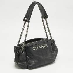 Pre Owned Chanel Black Cube Quilted Leather LAX Accordion Bag