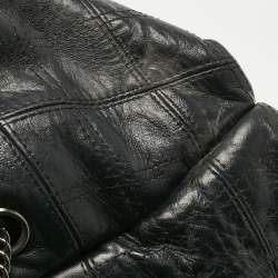 Pre Owned Chanel Black Cube Quilted Leather LAX Accordion Bag