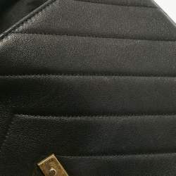 Pre Owned Chanel Black Quilted Leather Coco Envelope Flap Bag