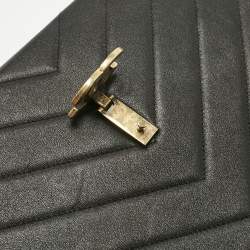 Pre Owned Chanel Black Quilted Leather Coco Envelope Flap Bag
