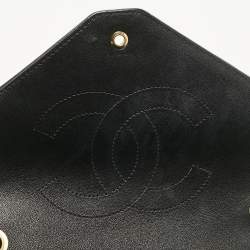 Pre Owned Chanel Black Quilted Leather Coco Envelope Flap Bag