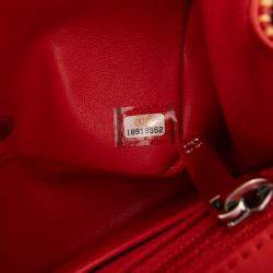 Pre Owned Chanel Orange/Red Mini Square Classic Patent Striped Single Flap Bag