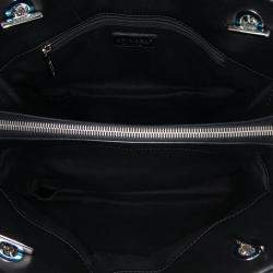 Pre Owned Chanel Black Medium CC Patent Soft Shopper Tote