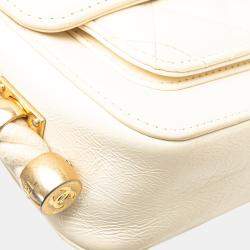Pre Owned Chanel White Crumpled Calfskin En Vogue Rope Flap Bag