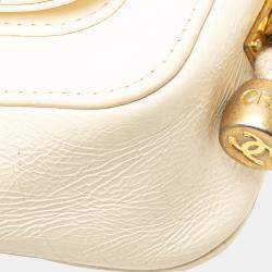 Pre Owned Chanel White Crumpled Calfskin En Vogue Rope Flap Bag