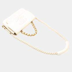 Pre Owned Chanel White Crumpled Calfskin En Vogue Rope Flap Bag