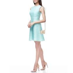 Pre Owned Chanel Cream Quilted Leather 19 Compact Wallet on Chain