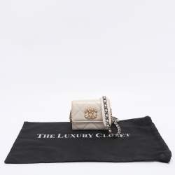 Pre Owned Chanel Cream Quilted Leather 19 Compact Wallet on Chain