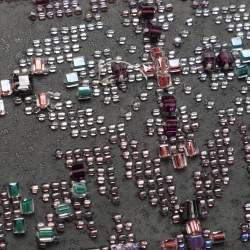 Pre Owned Chanel Grey Textured Suede Beads Embellishment Medium Boy Flap Bag