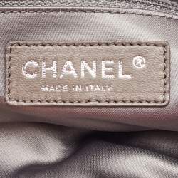 Pre Owned حقيبة شانيل جلد محبب أحمر كبيرة نسائية مجدولة توت