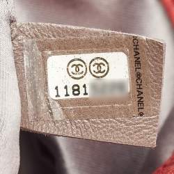 Pre Owned حقيبة شانيل جلد محبب أحمر كبيرة نسائية مجدولة توت